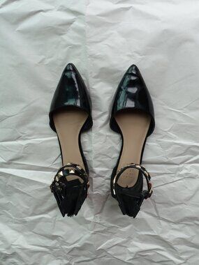 Black Pointed-Toe Ankle Strap Sandals - Women
